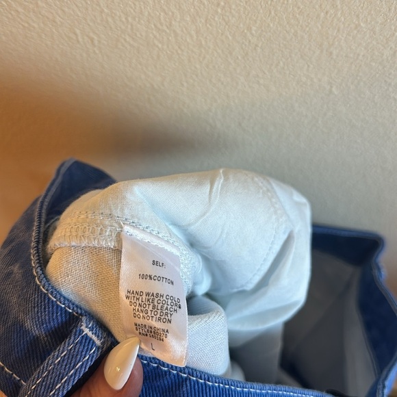 By Together Wide Leg Jeans Size Large Blue High Waisted Seam Detail Side Pockets - Picture 11 of 14